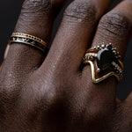 "Always" Gold Memory Ring – Black Enamel - Marrow Fine
