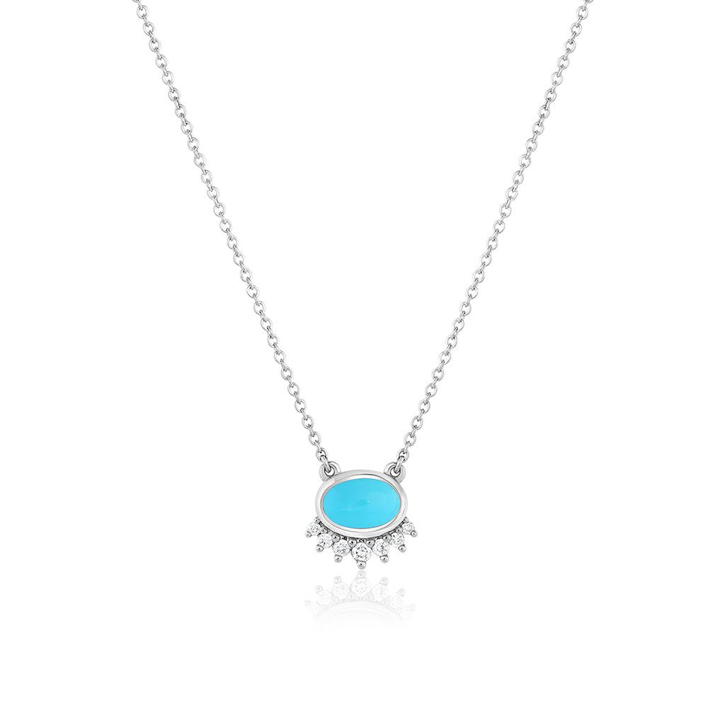 Marrow Fine Jewelry Turquoise And White Diamond Sunrise Choker