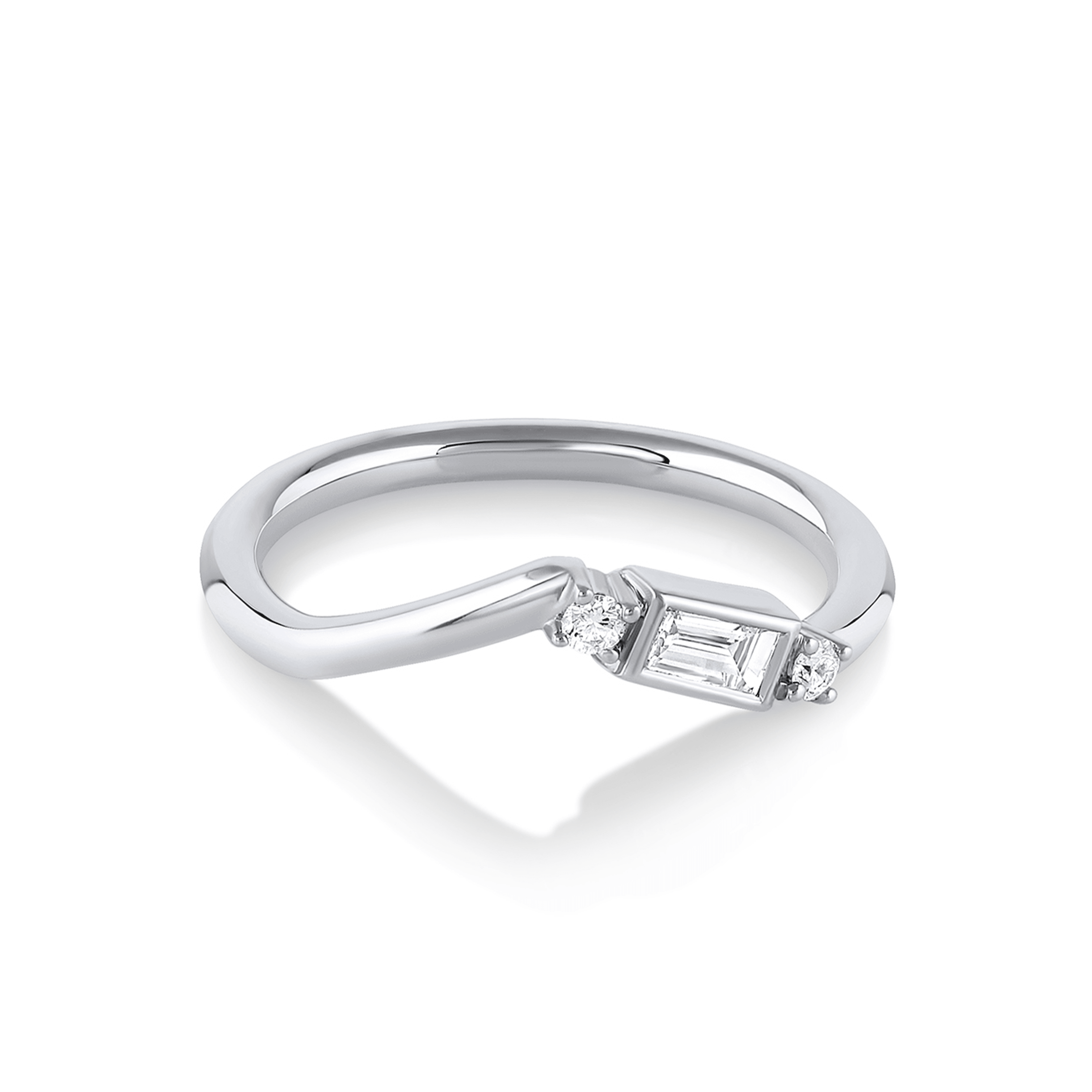 Marrow Fine Jewelry White Diamond Geometric Modern Stacking Wedding Band