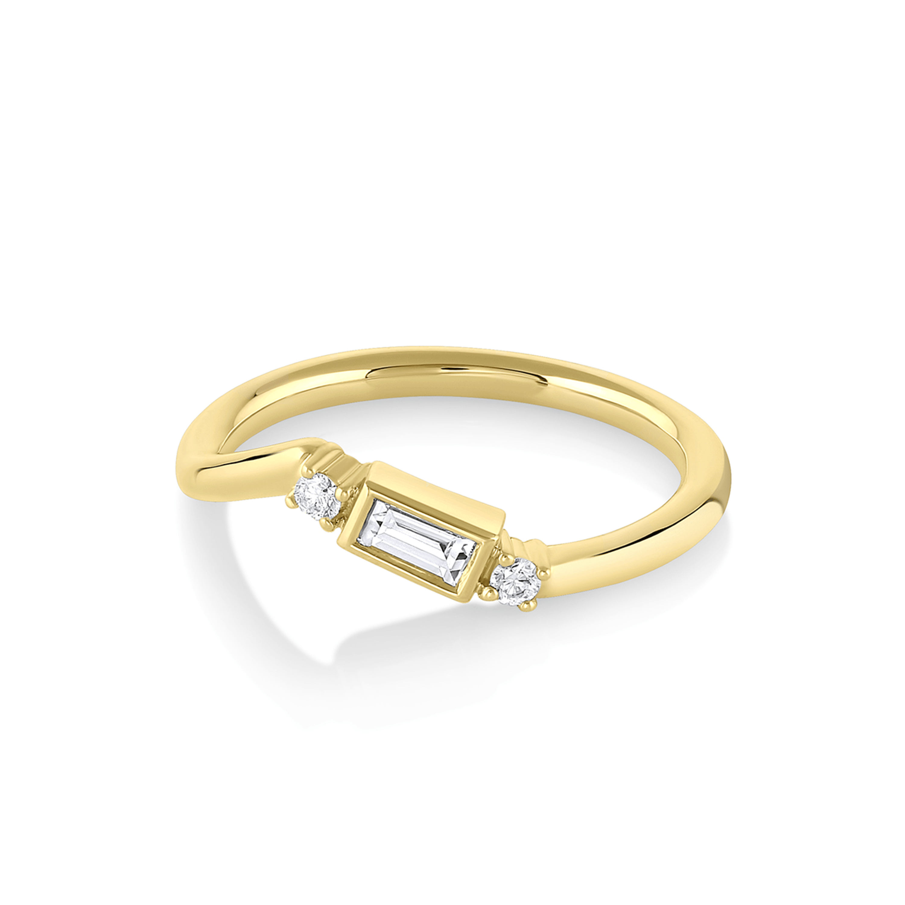 Marrow Fine Jewelry White Diamond Geometric Modern Stacking Wedding Band
