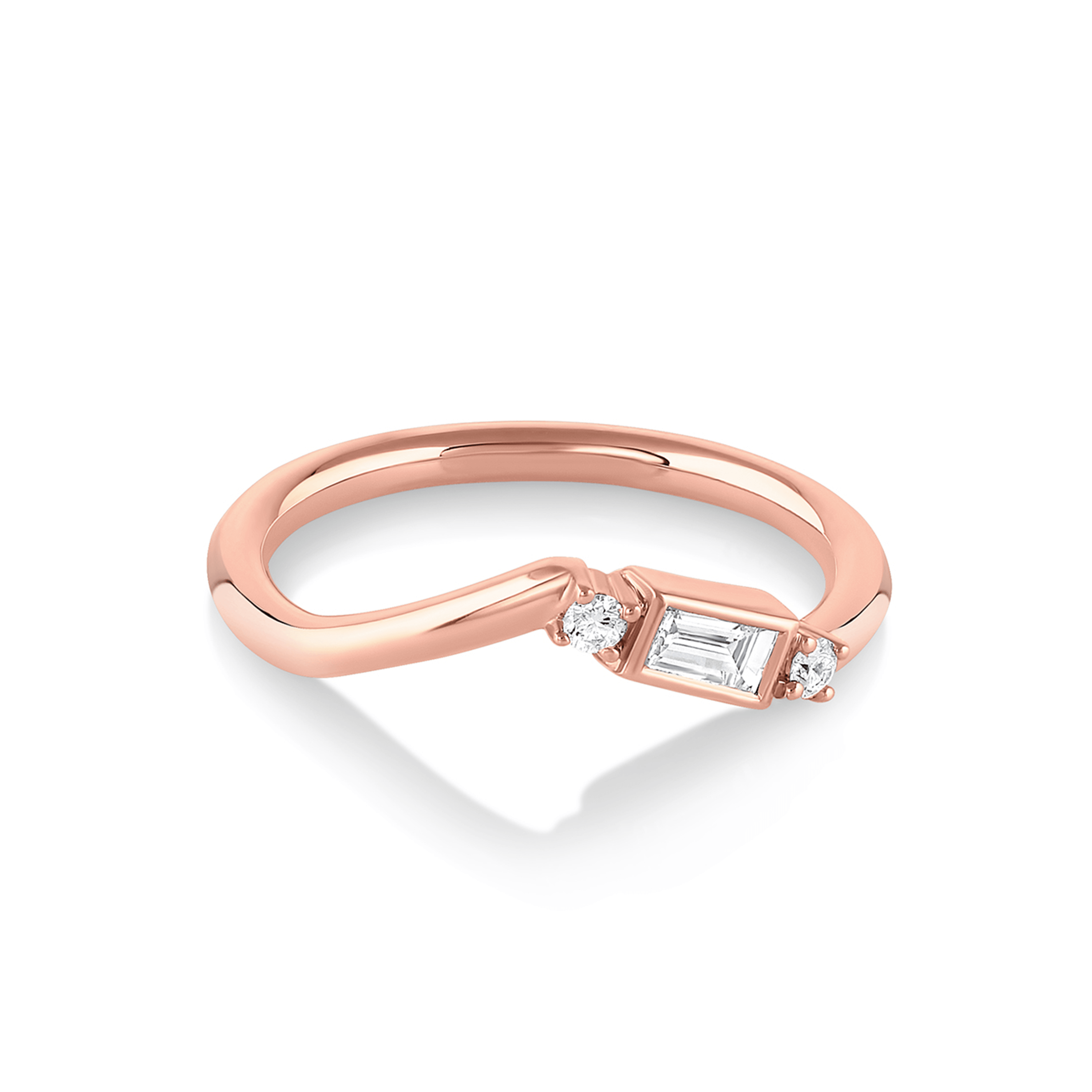 Marrow Fine Jewelry White Diamond Geometric Modern Stacking Wedding Band