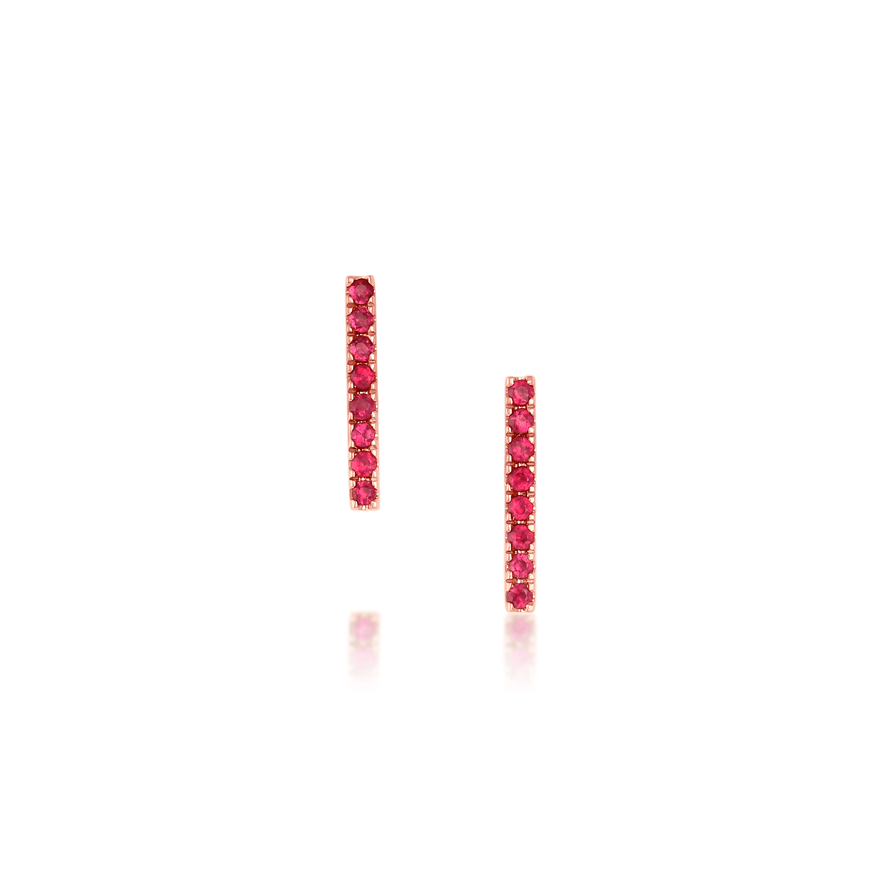 Ruby Pavé Bar Studs