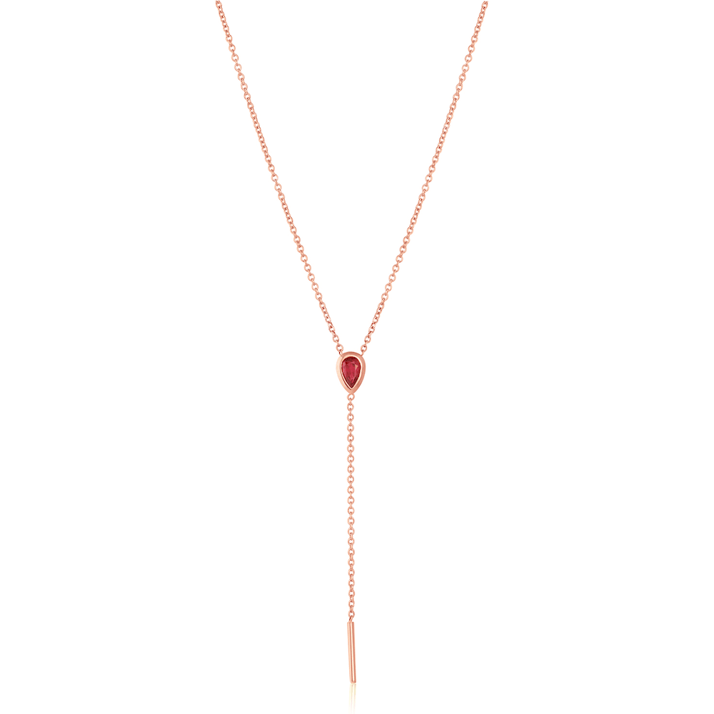 Marrow Fine Jewelry Ruby Stillwater Lariat Layering Necklace