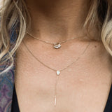 Marrow Fine Jewelry Bezel Set Oregon Sunstone And White Diamond Spray Solid Gold Choker Necklace