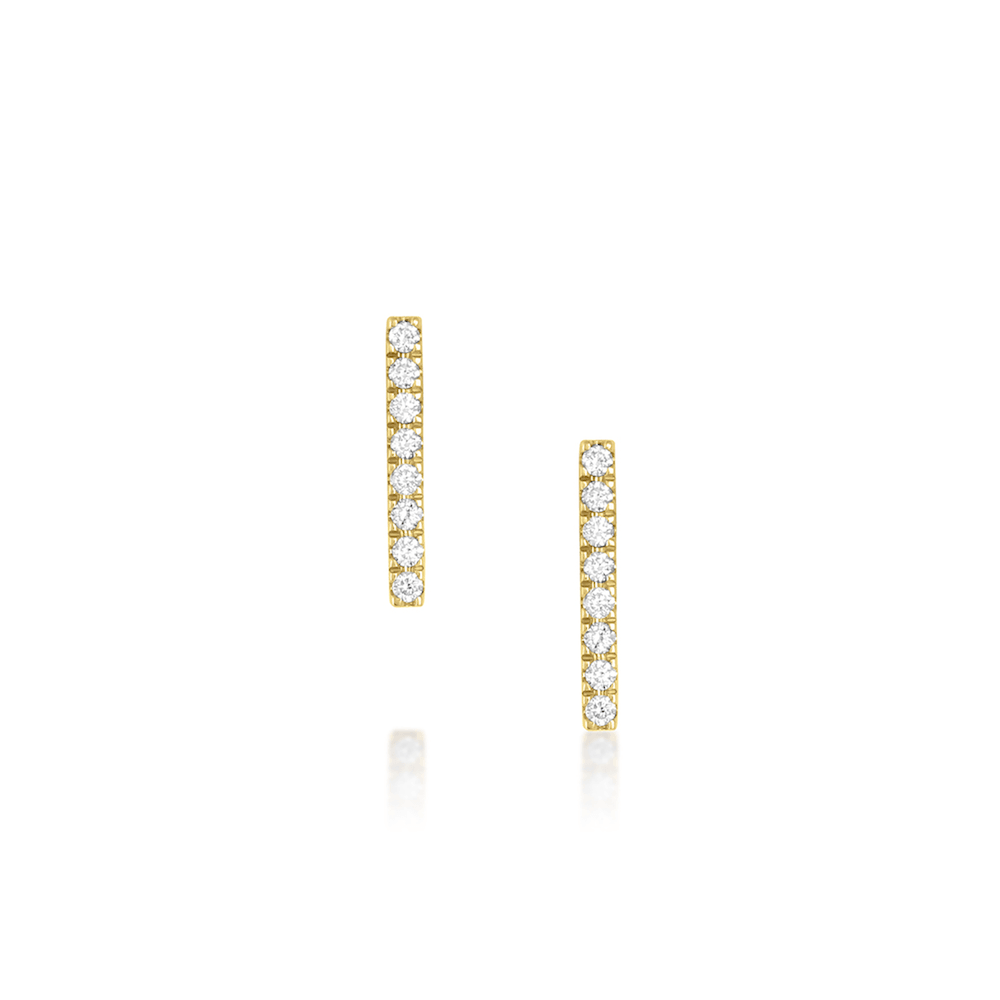 Marrow Fine Jewelry White Diamond Pavé Bar Studs
