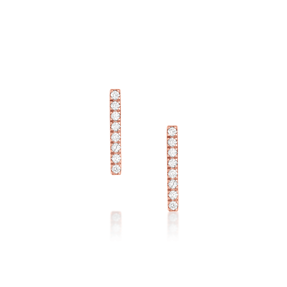 Marrow Fine Jewelry White Diamond Pavé Bar Studs