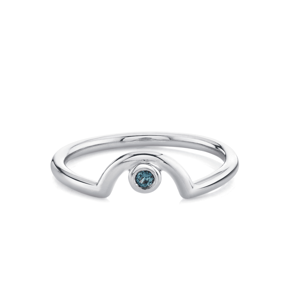 Marrow Fine Jewelry Blue Sapphire September Birthstone Arch Stacking Ring