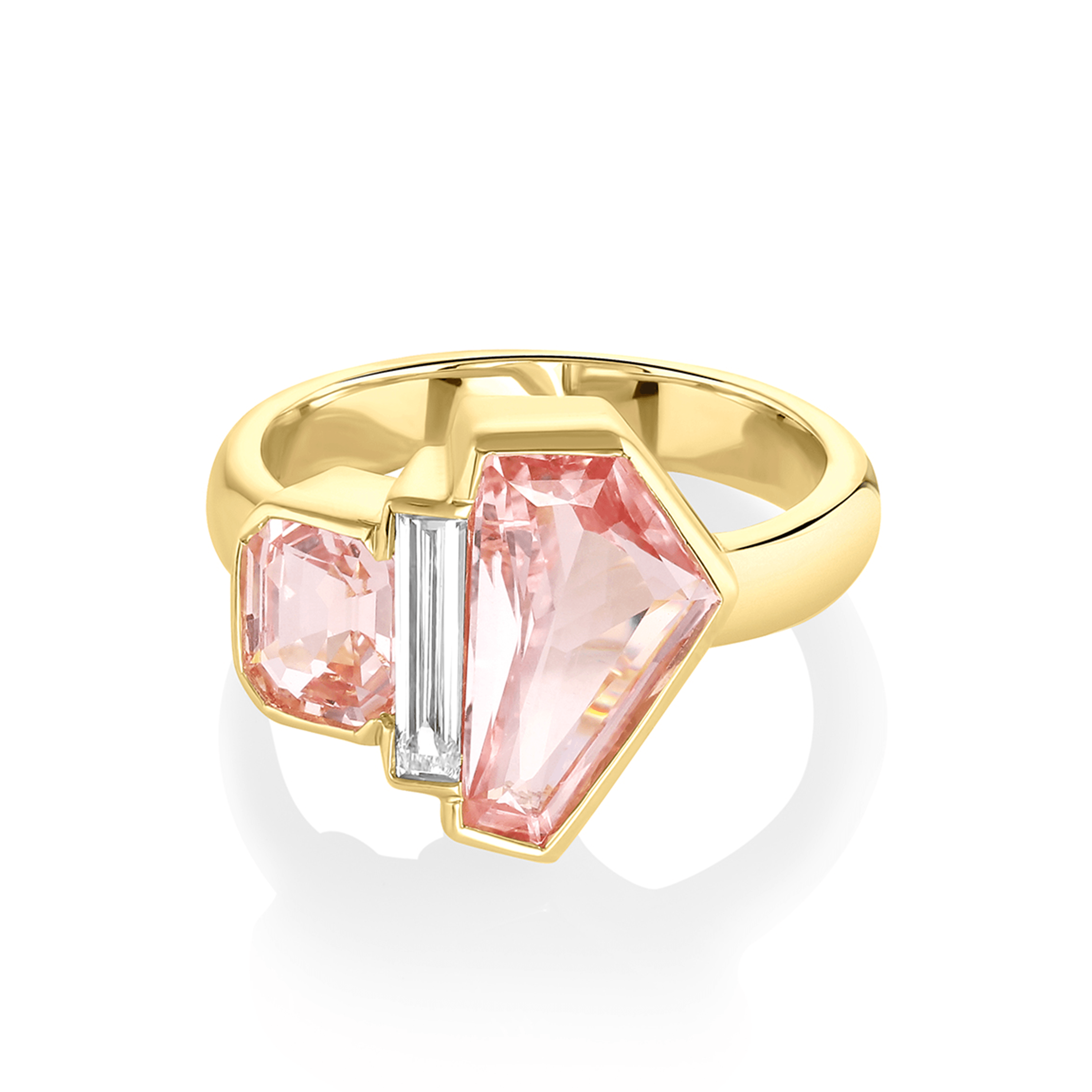 Marrow Fine Jewelry Padparadascha Sapphire Trapezoid Ring