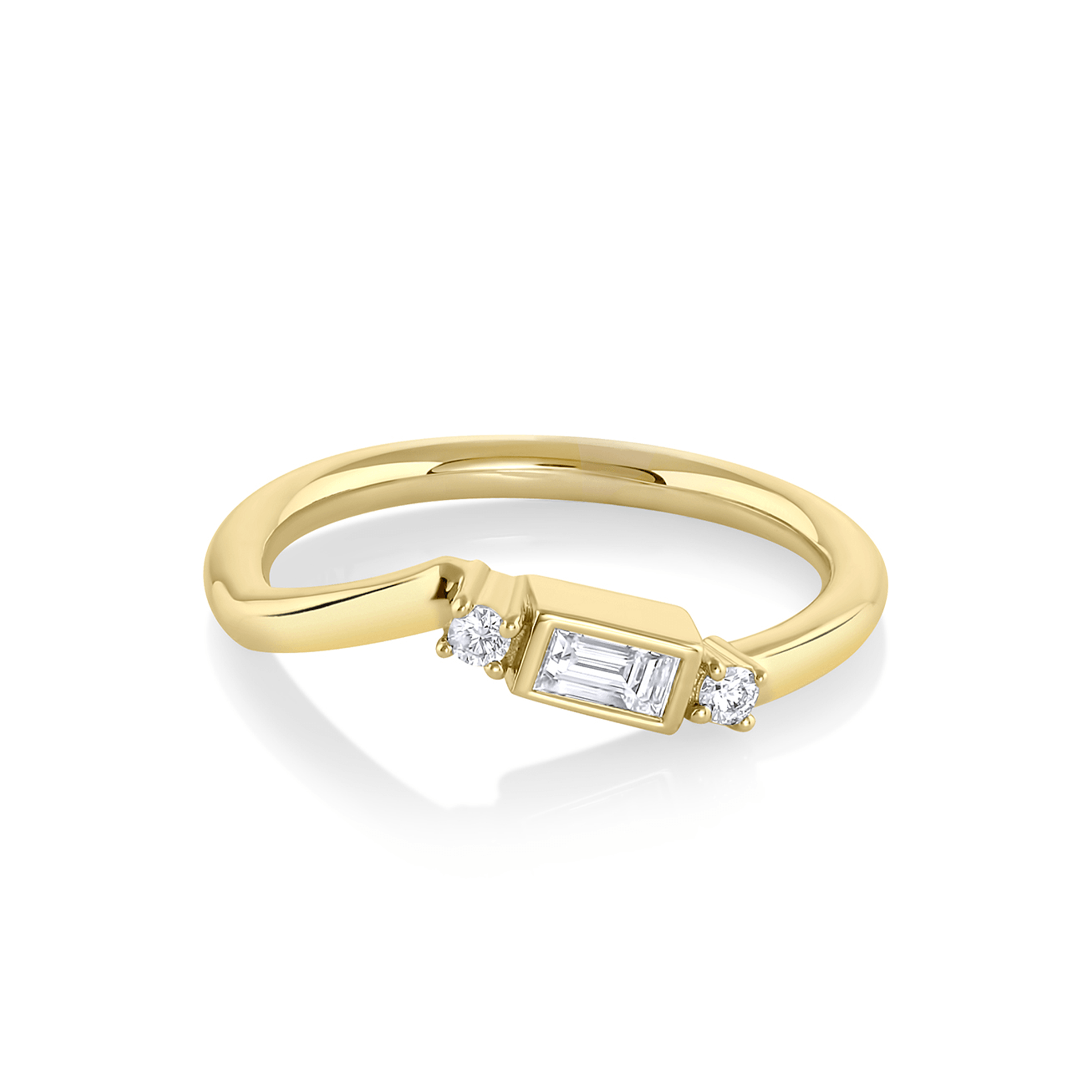 Marrow Fine Jewelry White Diamond Geometric Modern Stacking Wedding Band