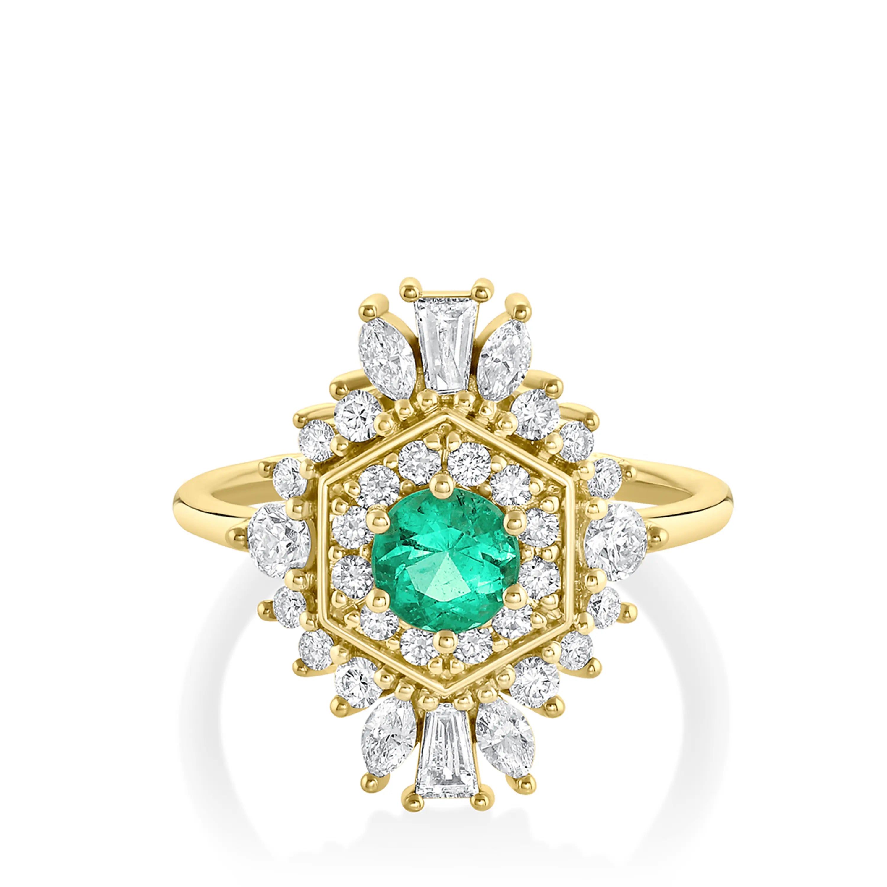 Emerald Stella Art Deco Ring Marrow Fine