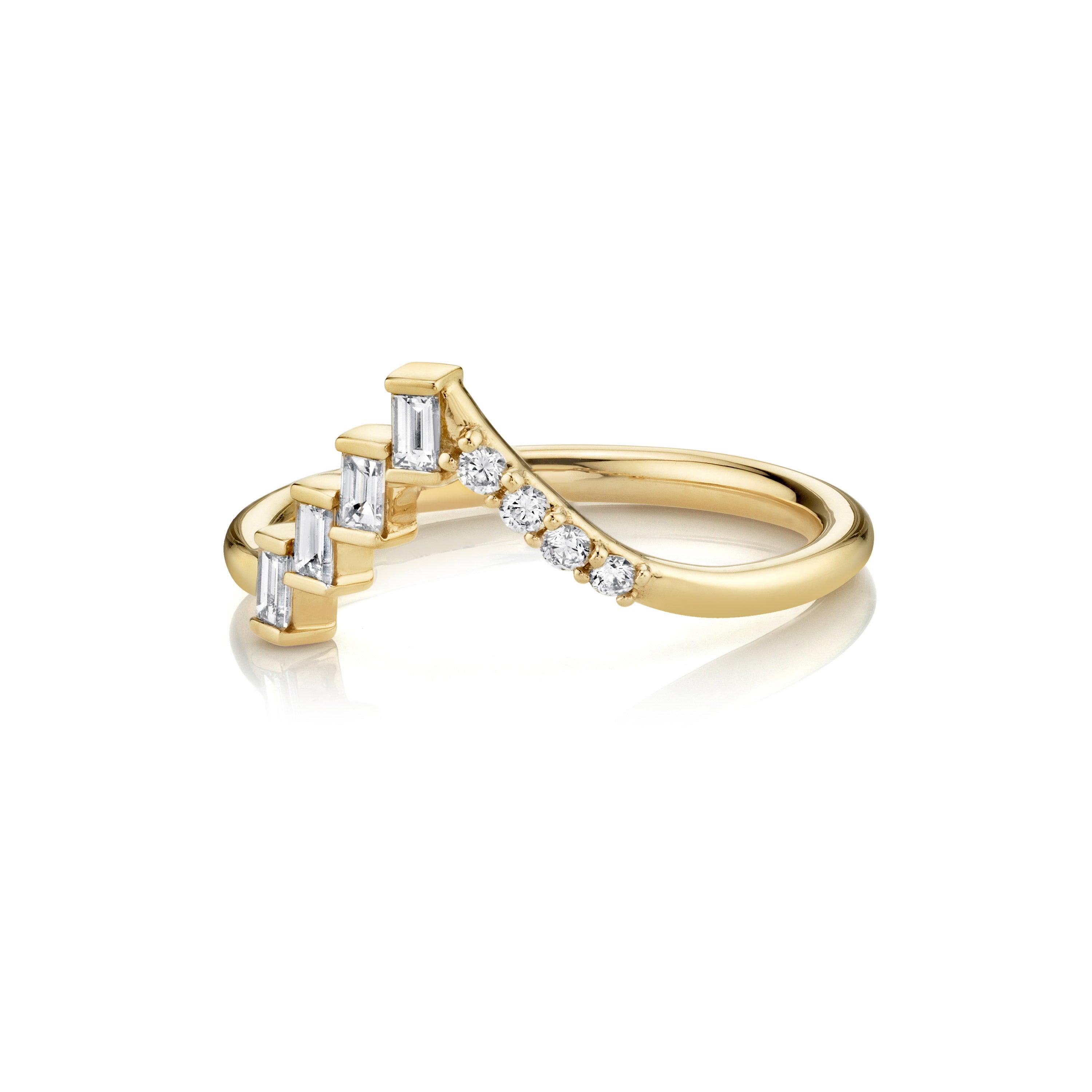 Marrow Fine Jewelry White Diamond Asymmetrical Mixed Shape Band