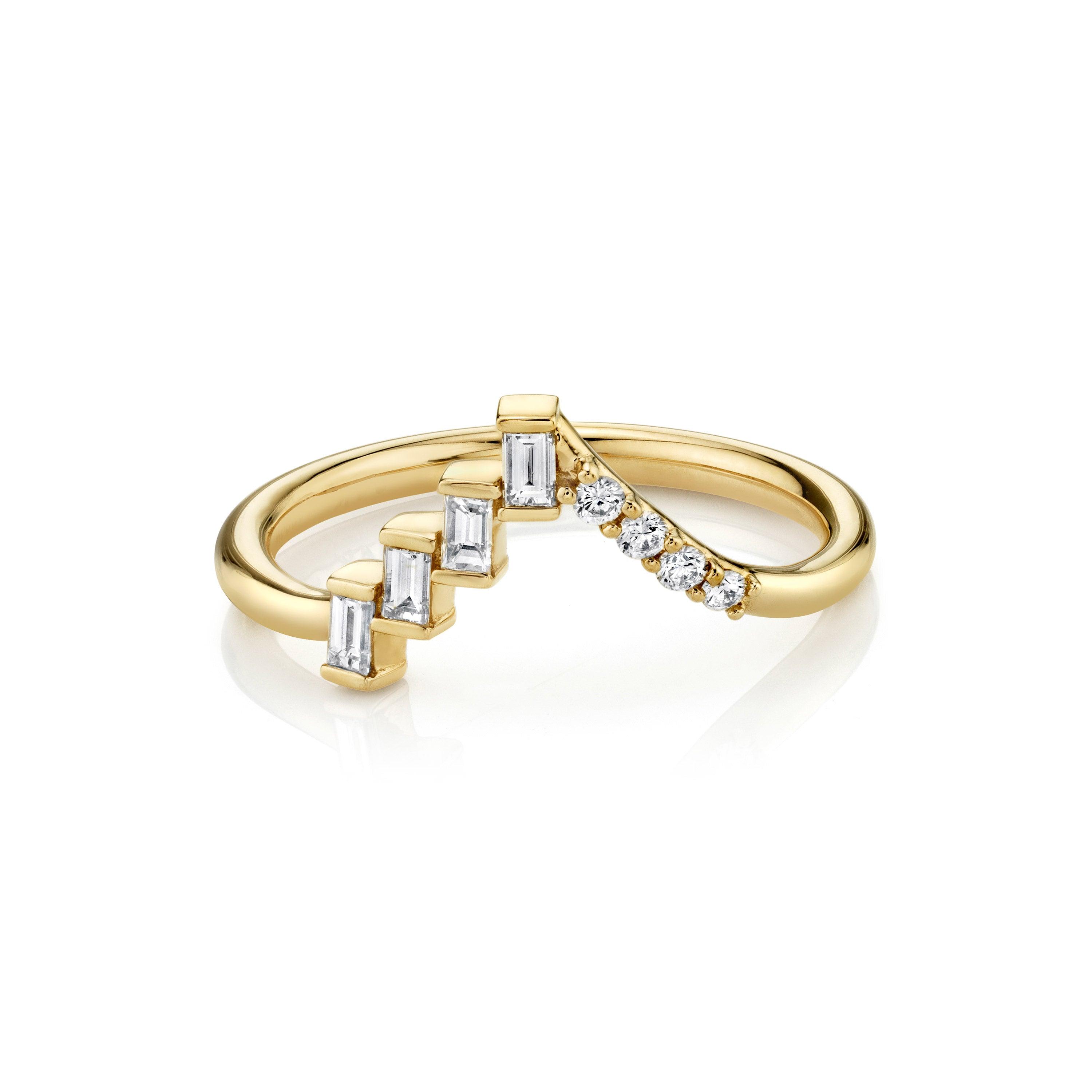 Marrow Fine Jewelry White Diamond Asymmetrical Mixed Shape Band