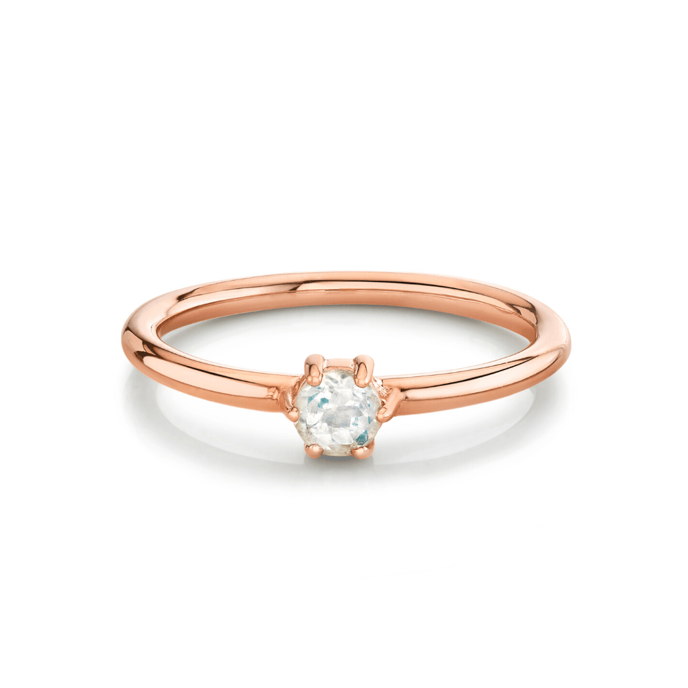 Marrow Fine Jewelry Moonstone Solitaire Stacking June Birthstone Ring