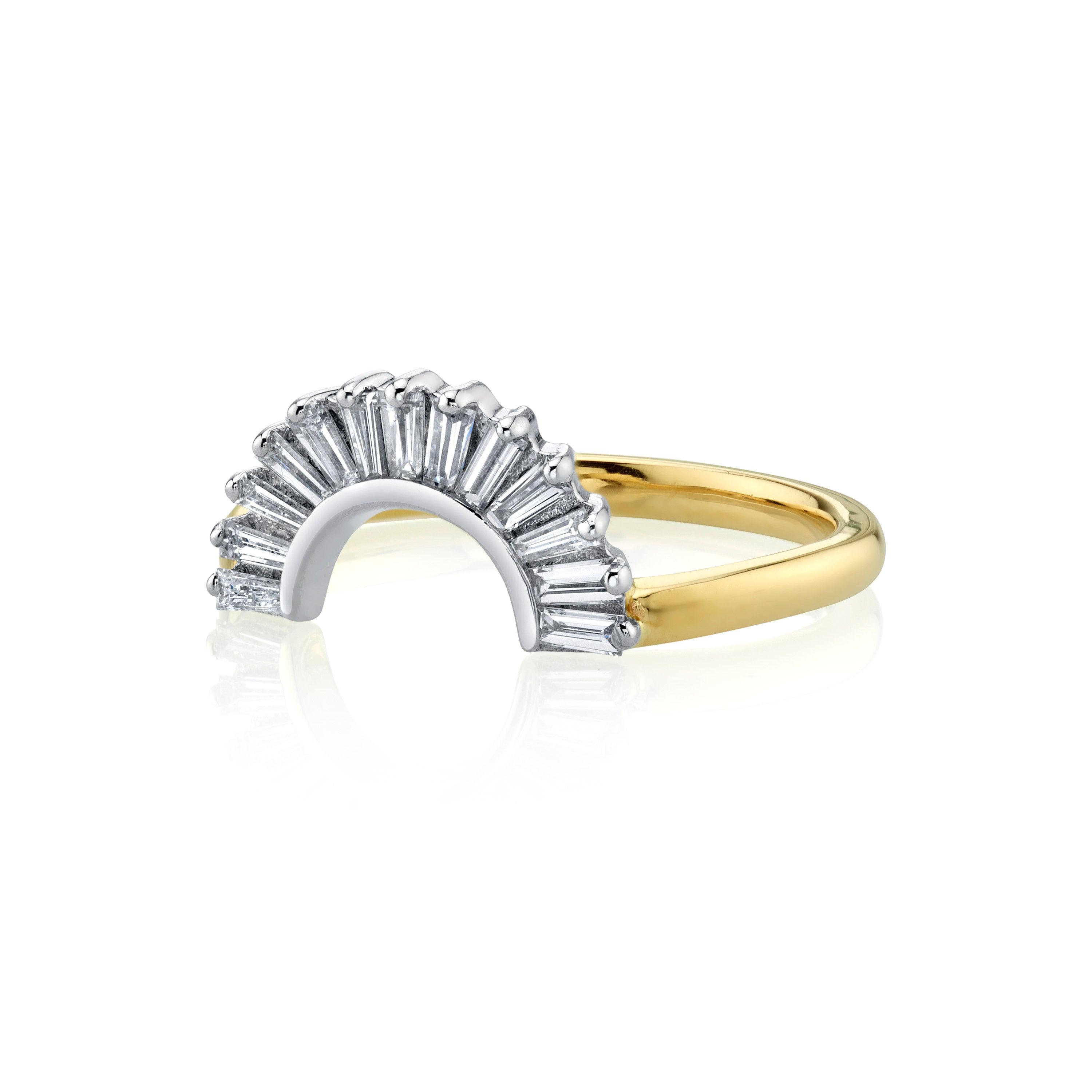 Marrow Fine Jewelry White Diamond Ballerina Oval Engagement Ring Stacking and Wedding Band Jacket