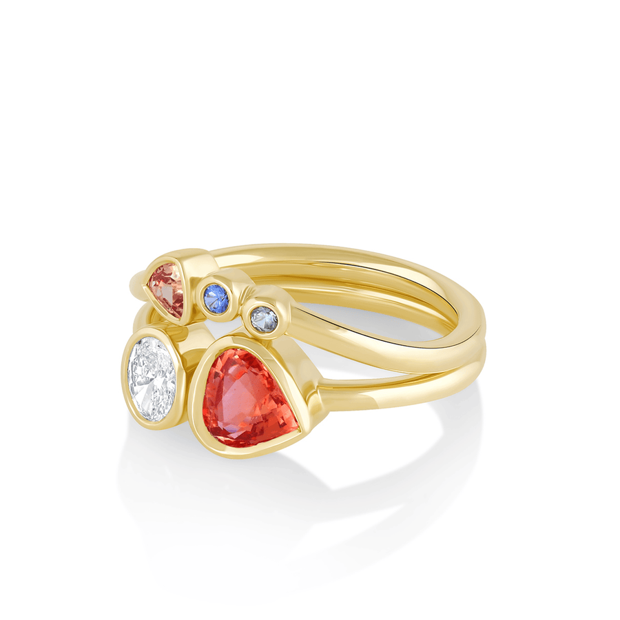 Marrow Fine Jewelry Padparadscha Toi et Moi Ring [Yellow Gold]