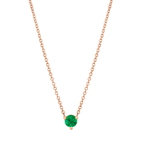 Marrow Fine Jewelry Emerald Circle Choker Dainty Chain [Rose Gold]