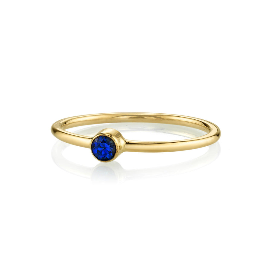 Blue Sapphire Sweet Pea Stacking Ring - Marrow Fine