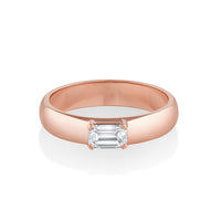 Marrow Fine Jewelry Minuette Collection Elodie Emerald Cut White Diamond Engagement Ring [Rose Gold]