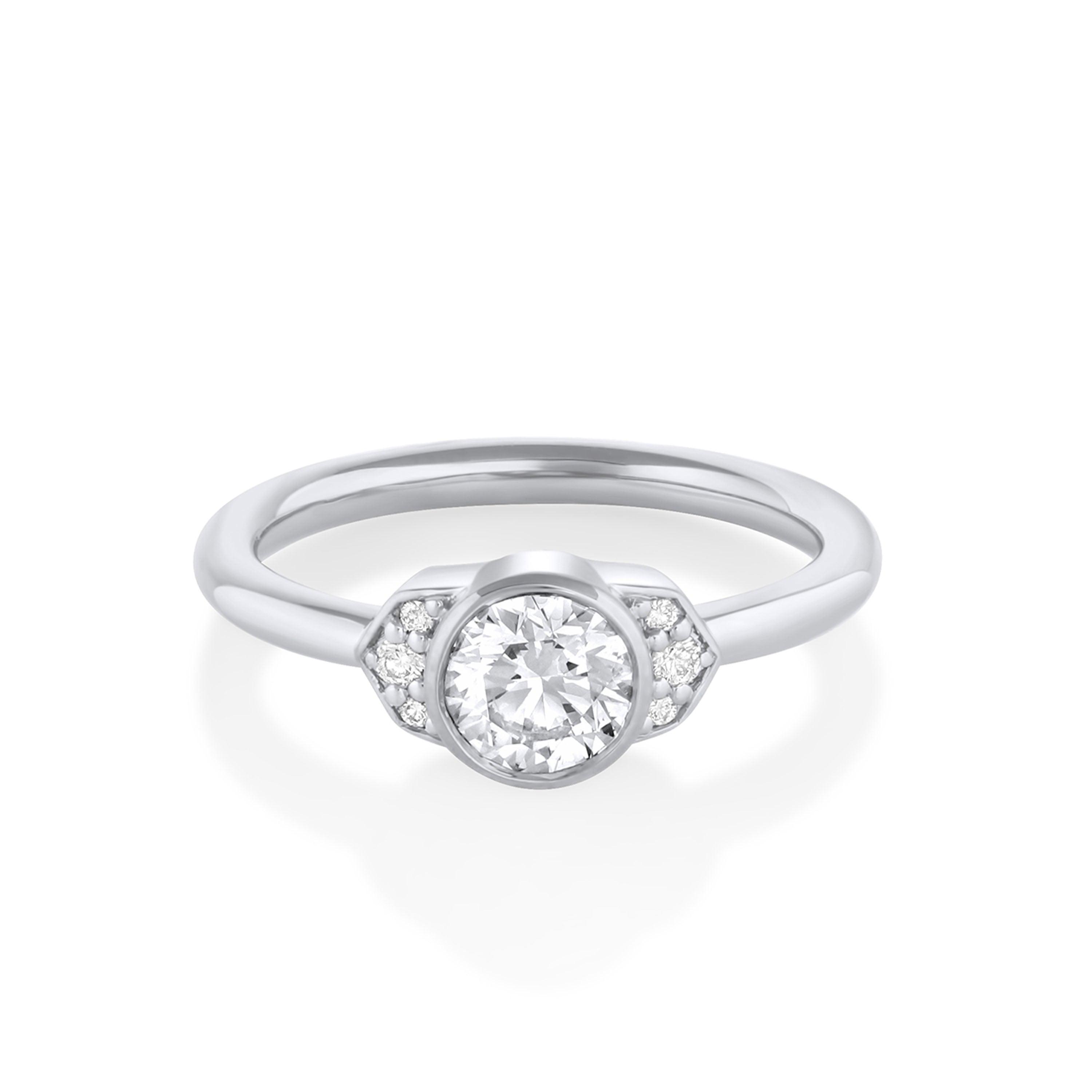 Marrow Fine Jewelry Minuette Collection Josephine Cadillac White Diamond Engagement Ring