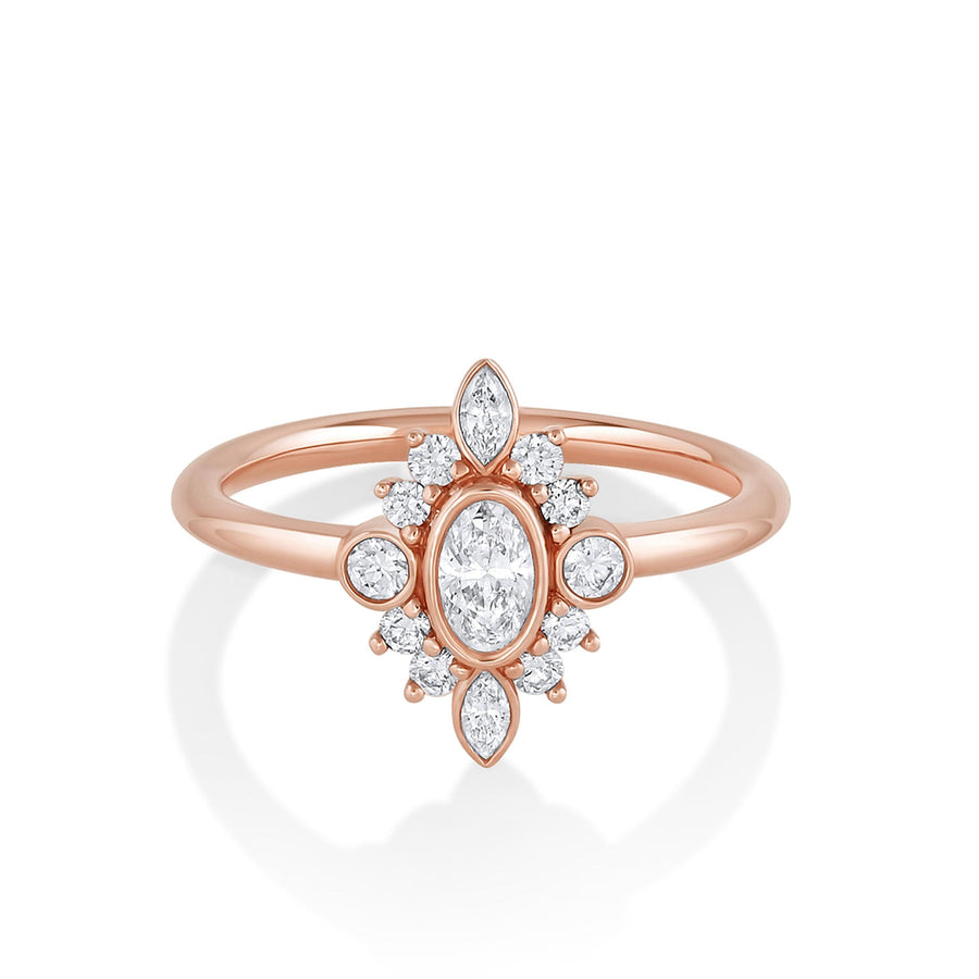 Marrow Fine Jewelry Minuette Collection Scarlette Compass White Diamond Engagement Ring [Rose Gold]