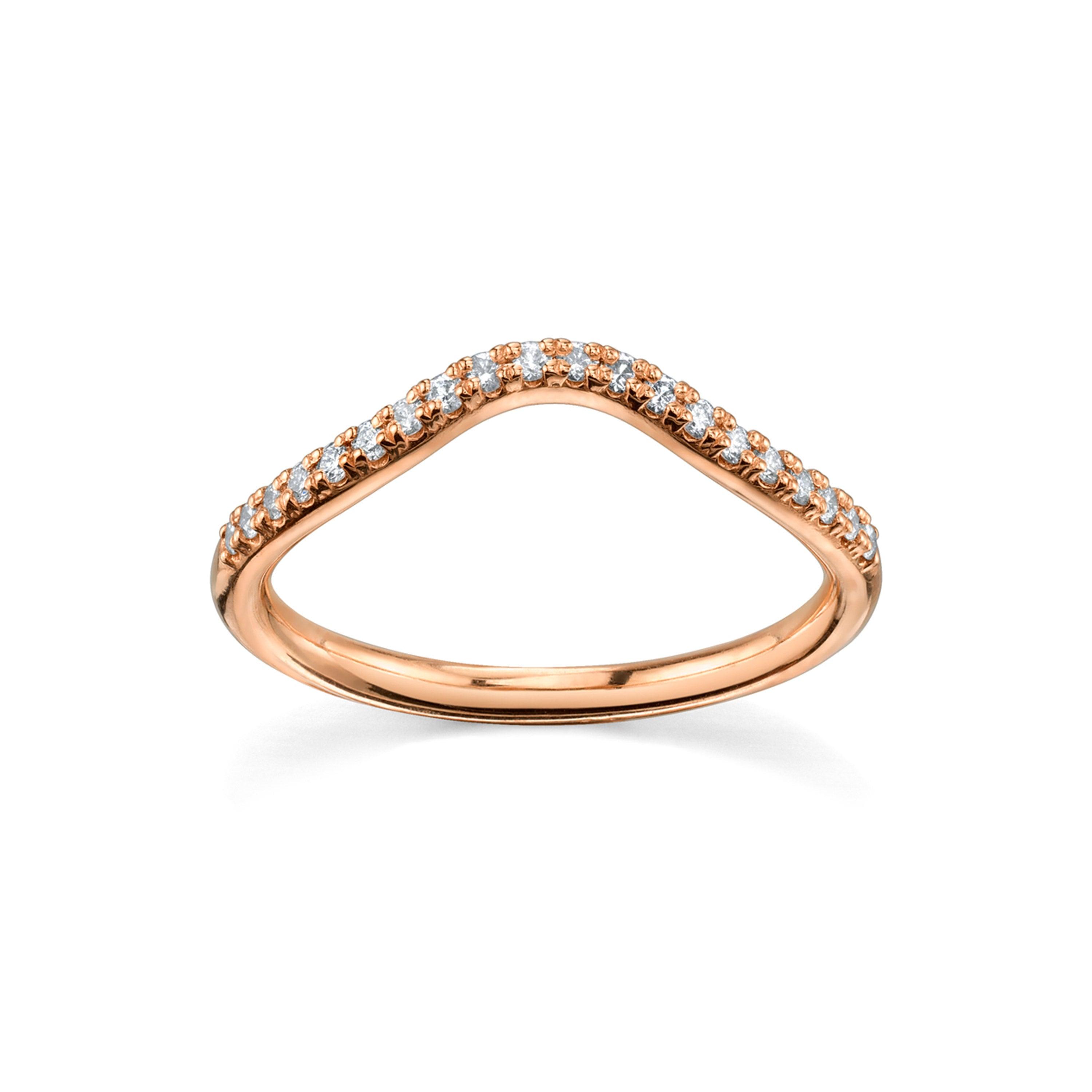 Marrow Fine Jewelry White Diamond Pavé Wave Stacking and Wedding Band