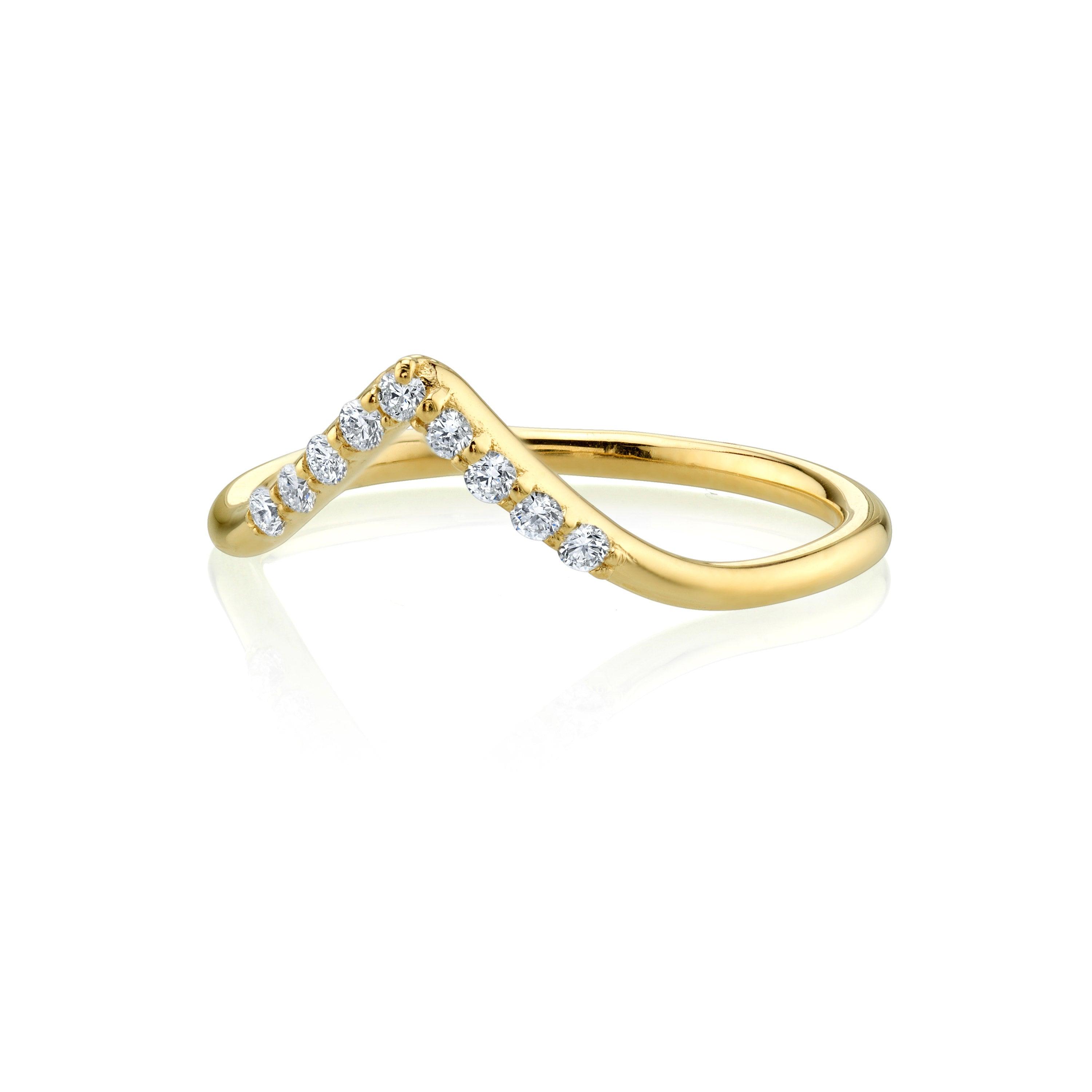 Marrow Fine Jewelry White Diamond Triangle Nesting Stacking And Wedding Ring