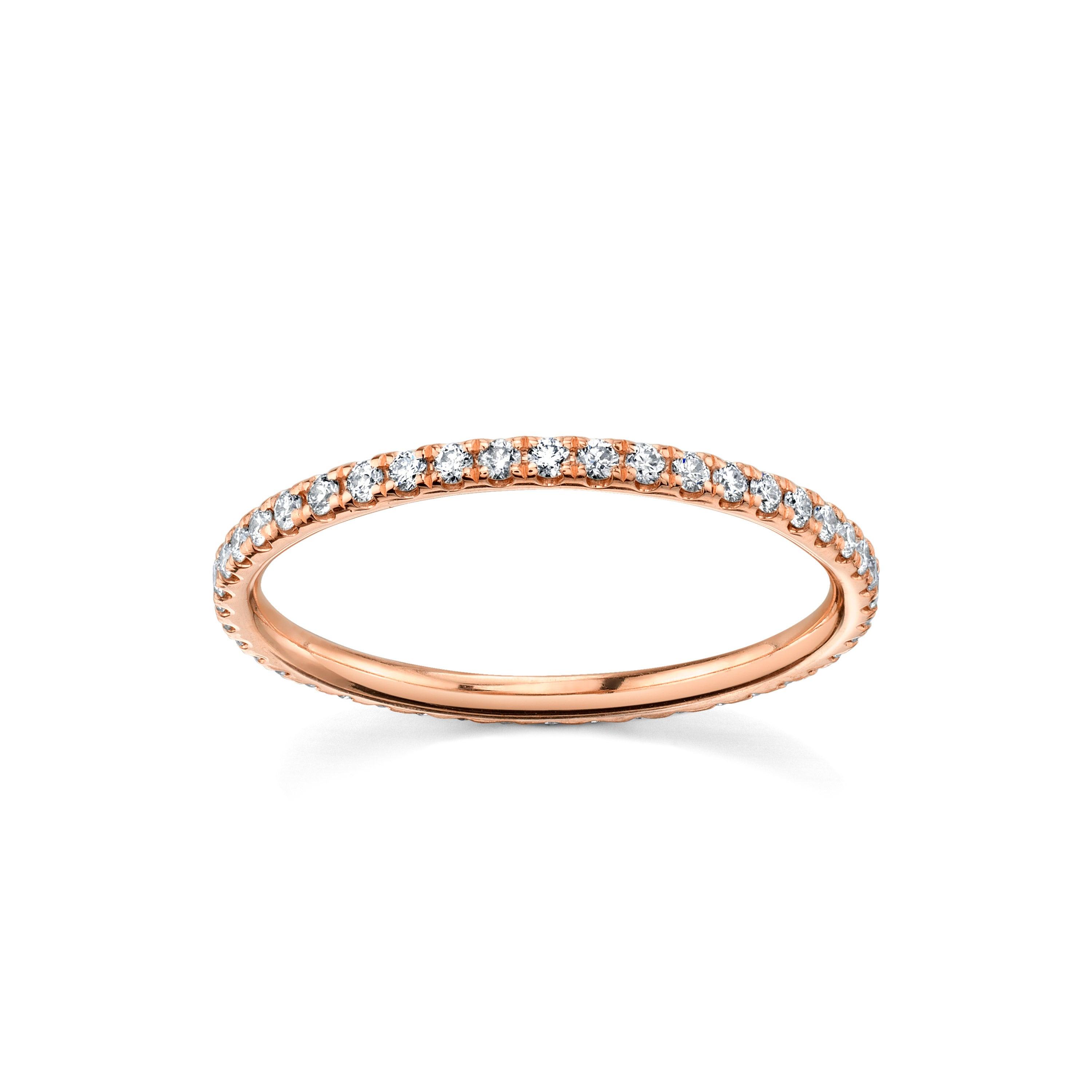 Marrow Fine Jewelry White Diamond Pavé Half Eternity Wedding And Stacking Band