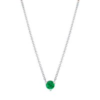 Marrow Fine Jewelry Emerald Circle Choker Dainty Chain [White Gold]