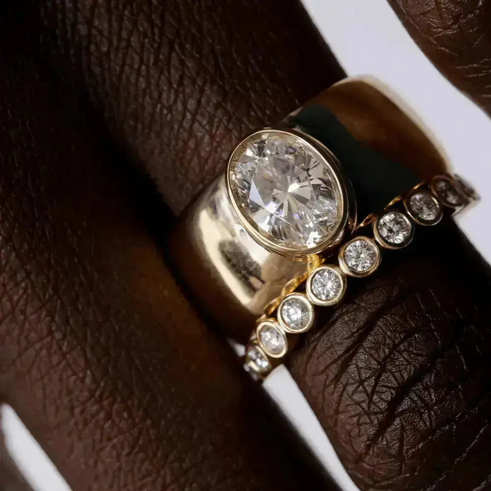 The Harlow Cigar Band Engagement Ring - Marrow Fine