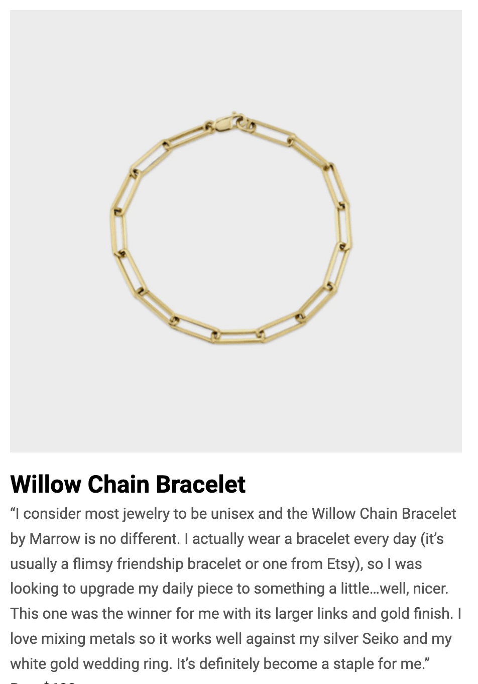 snippet of article feature for Marrow Willow Chain Bracelet
