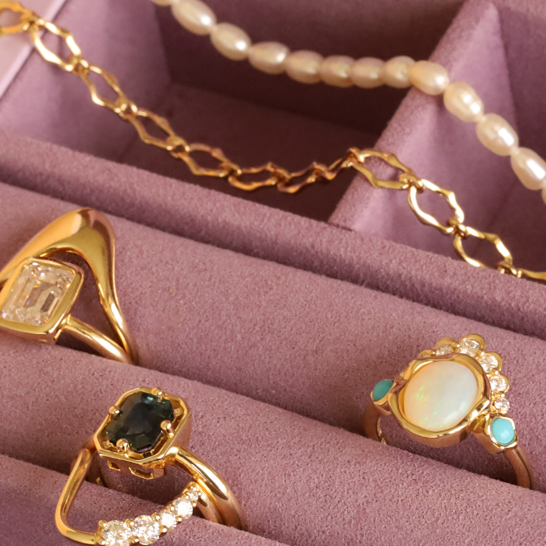 close up of table set design with Marrow rings