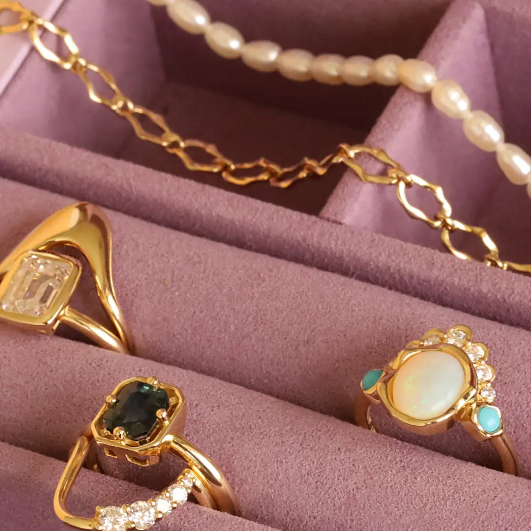close up of table set design with Marrow rings