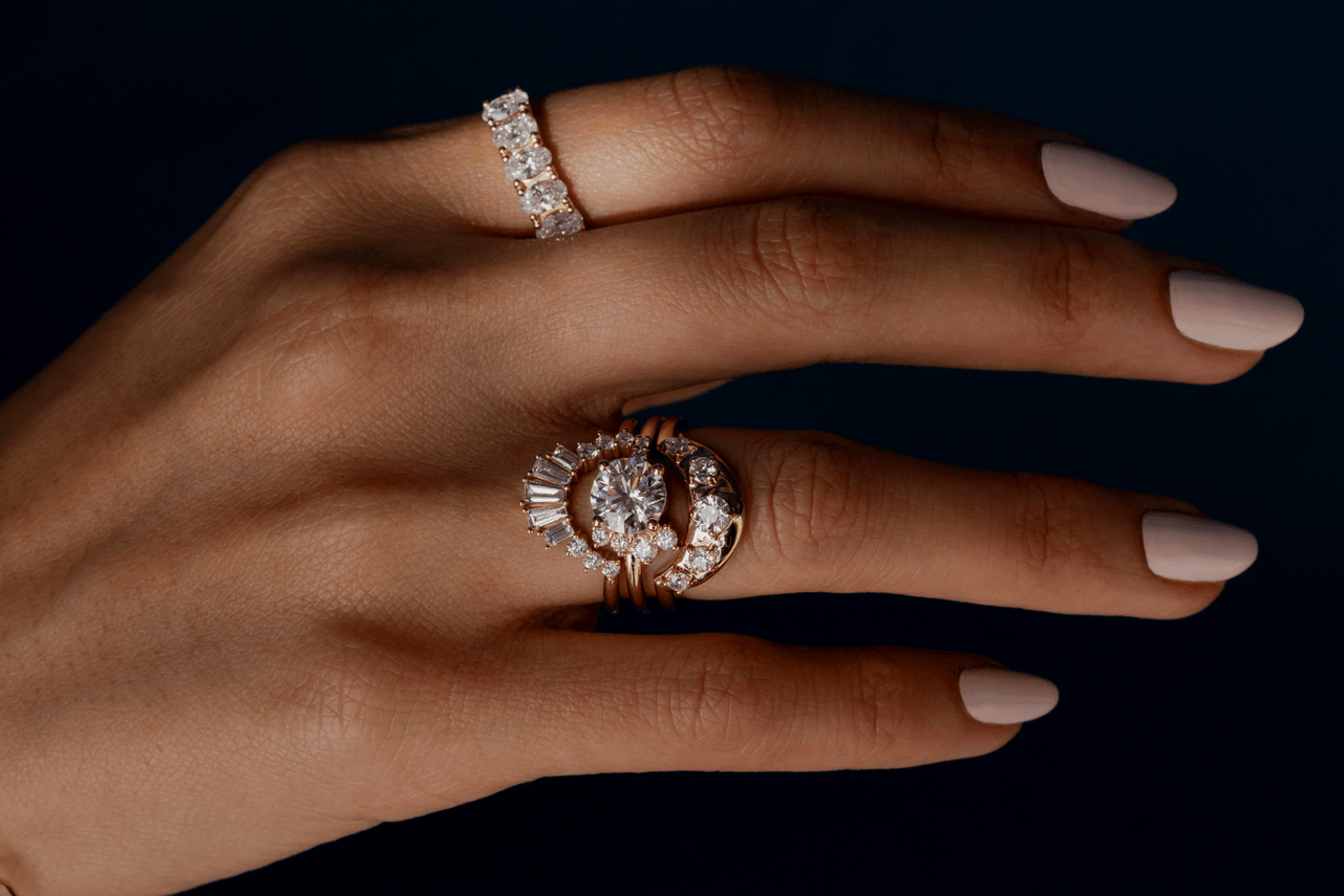 How to Stack: Round Engagement Rings
