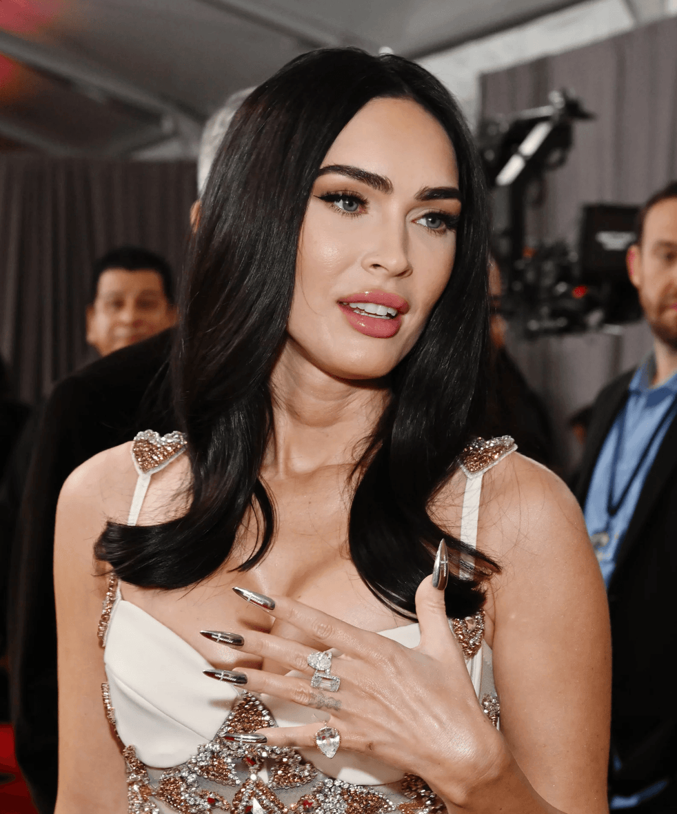 Megan Fox's 14K White Gold and Diamond Grammys Nails Are as Fancy as It Gets