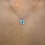 .15ct Diopside & White Diamond La Femme Amulet [on neck]