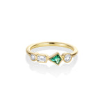 0.13ct Emerald and Diamond Kaleidoscope Ring 