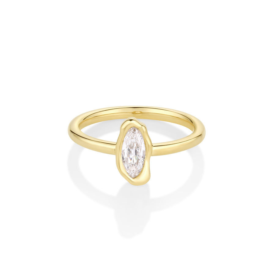 0.30ct Diamond Moval Abstract Bezel Ring [Yellow Gold]