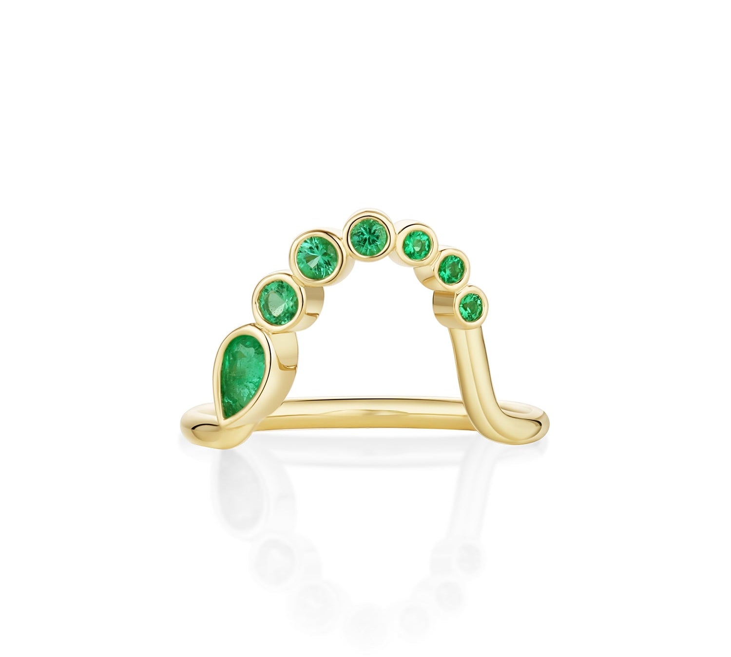 0.30ctw Emerald Lucy Wave Band Marrow Fine