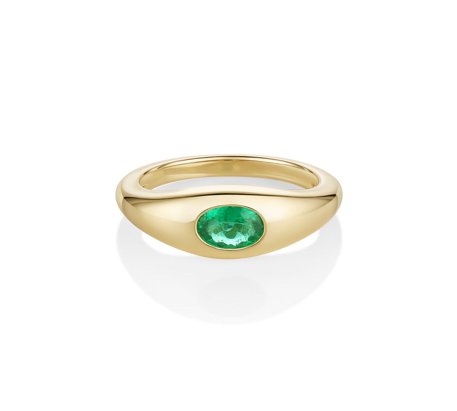 0.31ct Emerald Bombe Oval East-West Ring Marrow Fine