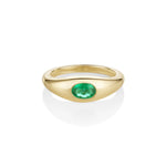 0.31ct Emerald Bombe Oval East-West Ring Marrow Fine