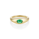 0.31ct Emerald Bombe Oval East-West Ring Marrow Fine