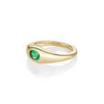 0.31ct Emerald Bombe Oval East-West Ring Marrow Fine