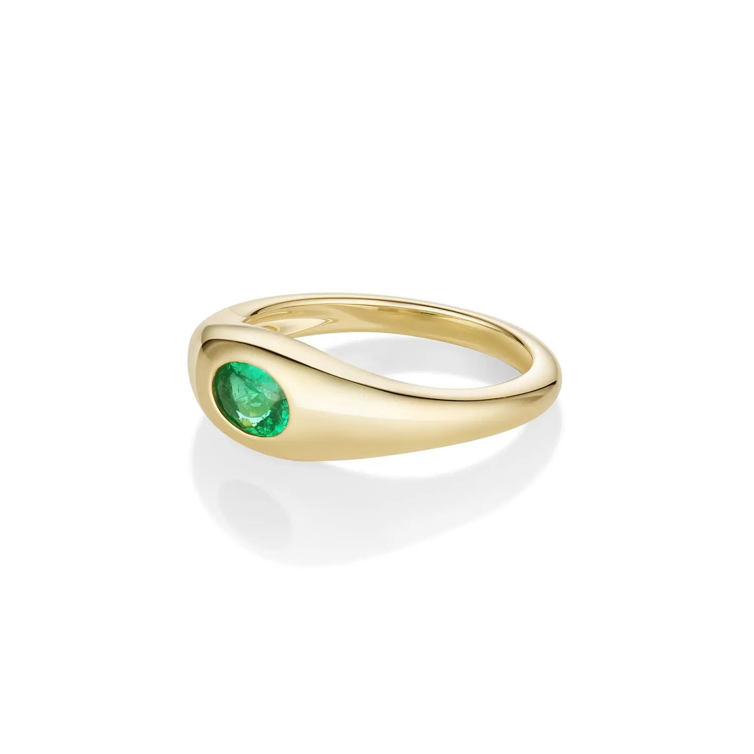 0.31ct Emerald Bombe Oval East-West Ring Marrow Fine