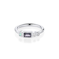 0.32ct Spinel Baguette and Opal Linear Band - Marrow Fine