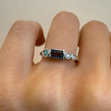 0.32ct Spinel Baguette and Opal Linear Band [on hand]