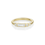 0.32ctw White Diamond 4 Shaped Linear Band [Yellow Gold]