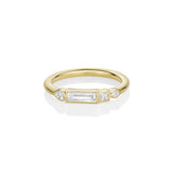 0.32ctw White Diamond 4 Shaped Linear Band [Yellow Gold]