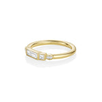 0.32ctw White Diamond 4 Shaped Linear Band side view