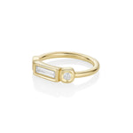 0.33ctw White Diamond Baguette, Cushion & Marquise Linear Band side view