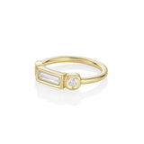 0.33ctw White Diamond Baguette, Cushion & Marquise Linear Band side view